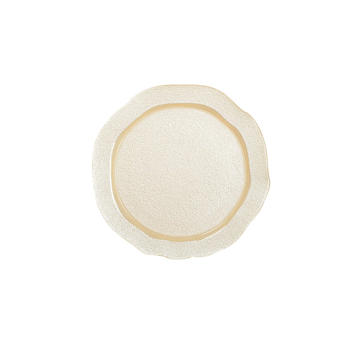 Glass flower dinner plate, vanilla - 28 cm