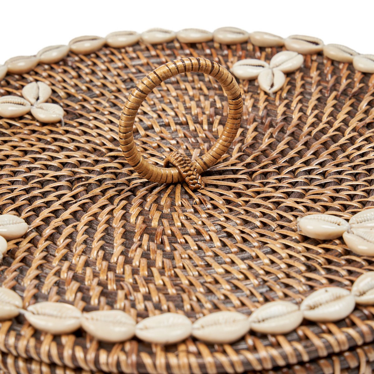 Rattan compartment basket, natural brown