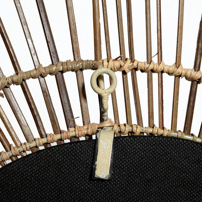 Rattan vægspejl, 80 cm – rundt, tropisk flet