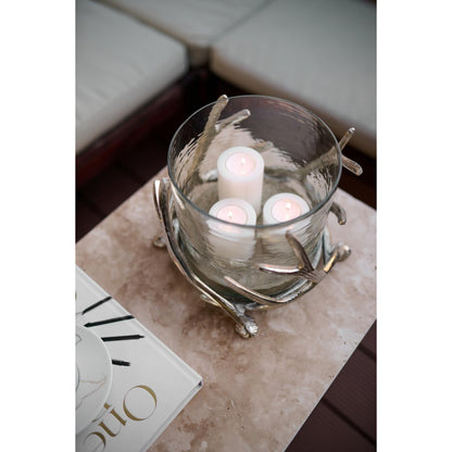 Aluminum lantern Kingston, 25 cm - antler motif