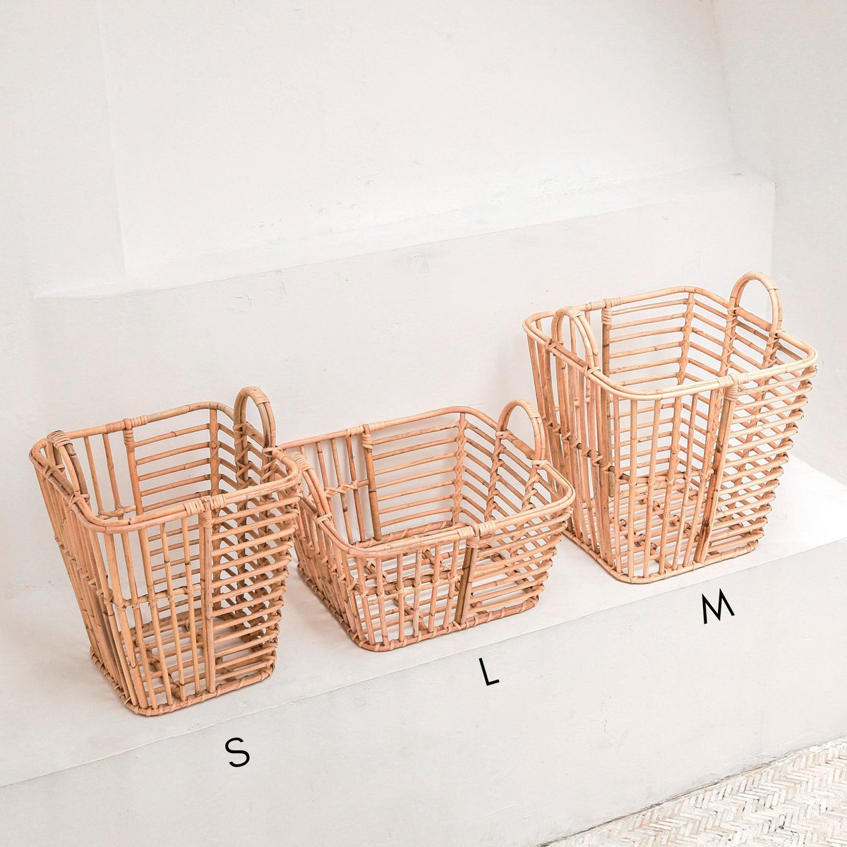 Rattan storage basket KUPANG S – 34 × 34 × 37 cm