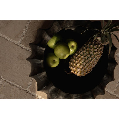 Mango wood bowl, hand-carved - black, 40 cm