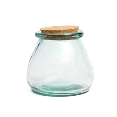 Glass pot 15×15 cm – blue, plain, made in Spain