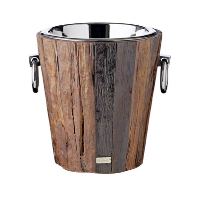 Stainless steel wine cooler Providence, 28 cm - teak and silver