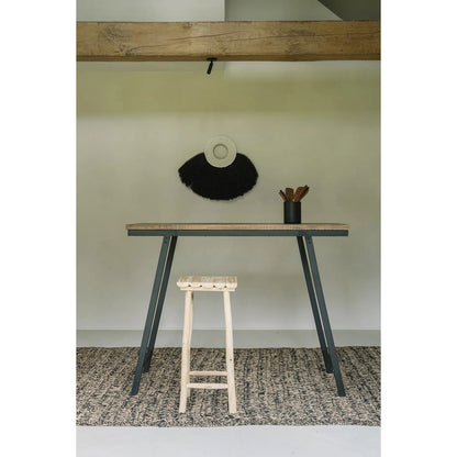 Seagrass wall circle, black, 86 cm - with shells
