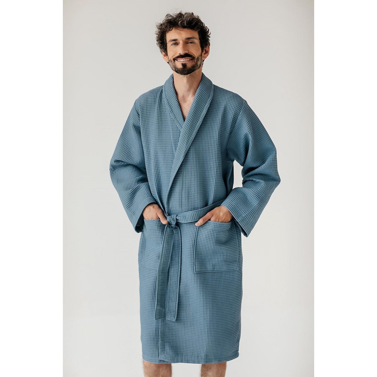 Kos cotton bathrobe XL - waffled weave