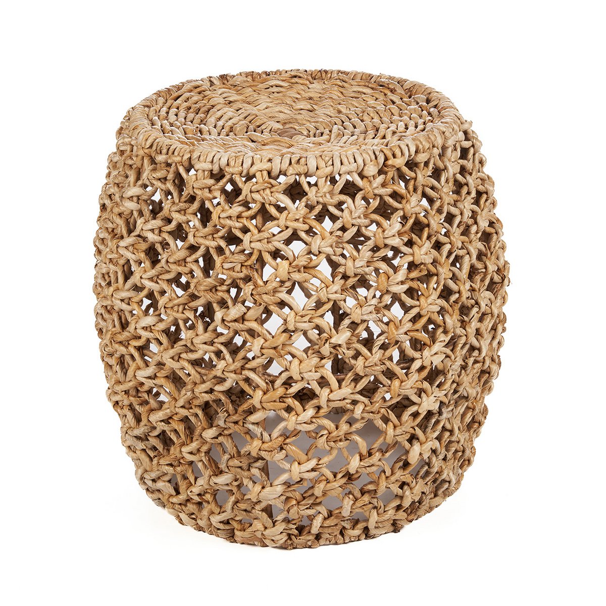 Palm leaf barrel stool, 49 × 45 cm - Natural