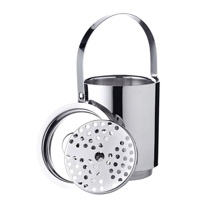 Edelstahl-Eiseimer, 15 cm mit Deckel, Sieb & Zange – 8 Stunden isoliert