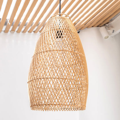 Rattan cylinder pendellampeskærm TABUNG – Ø 24 cm