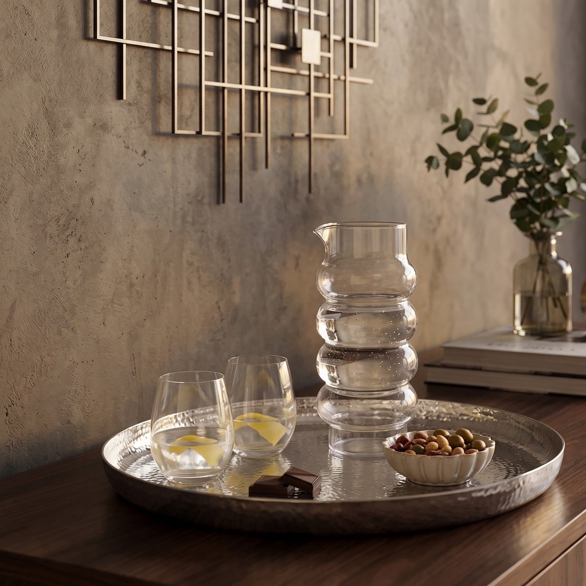 Stainless steel round tray 40 cm - Silver