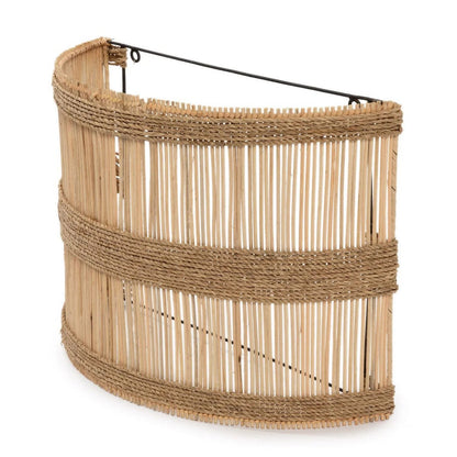 Væglampe i rattan 45 cm – håndvævet, naturlig finish