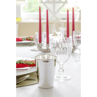 Silberbeschichtete Stahlbecher Mido, gehämmert, 4er-Set, H 10 cm