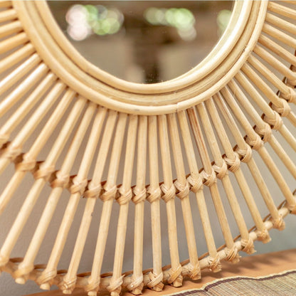 Rattan round wall mirror 58 cm BUMI – handmade