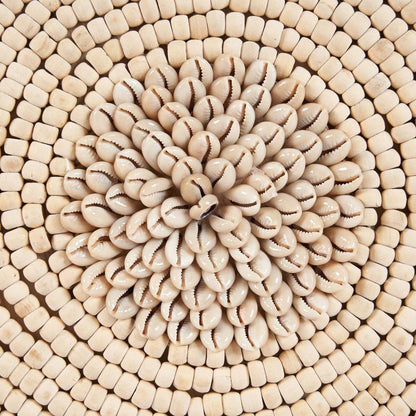 Stående skaldekoration 30 × 40 cm – blomstret, beige og hvid