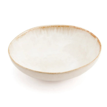 White stoneware pasta plate 22 × 4.5 cm - made in Portugal