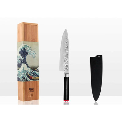 Gyuto chef knife, 200 mm - 440C steel with bamboo sheath