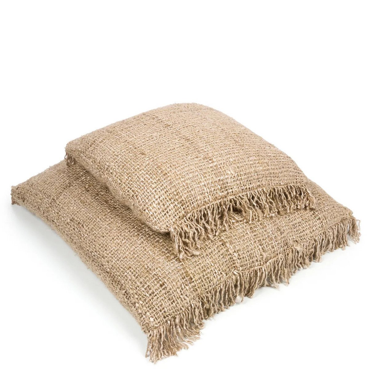 Hand-dyed cotton cushion cover 60×60 cm – plain beige