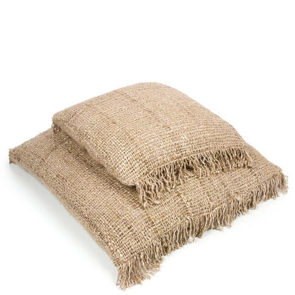 Hand-dyed cotton cushion cover 60×60 cm – plain beige