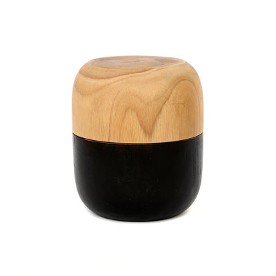 Wood double bowl 12×14 cm - round, tall form