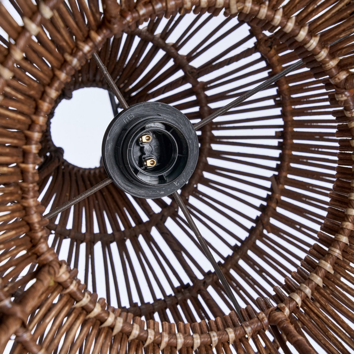 Bamboo pendant light 48 cm - dark walnut finish