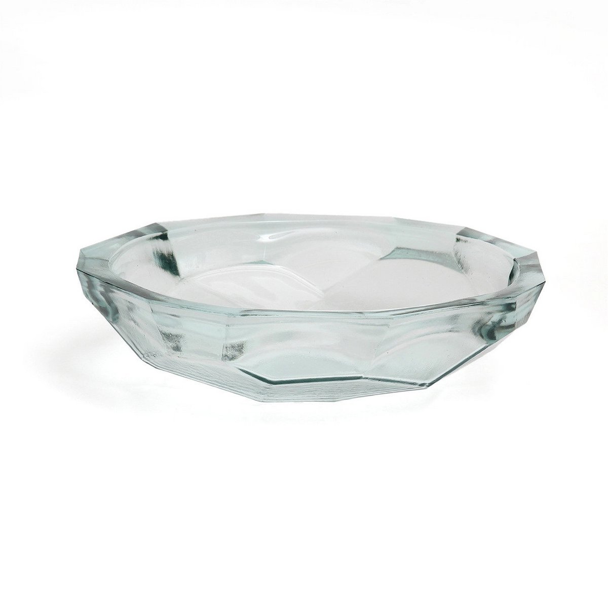 Blaue Glasschale Origami groß 34 cm - hergestellt in Spanien