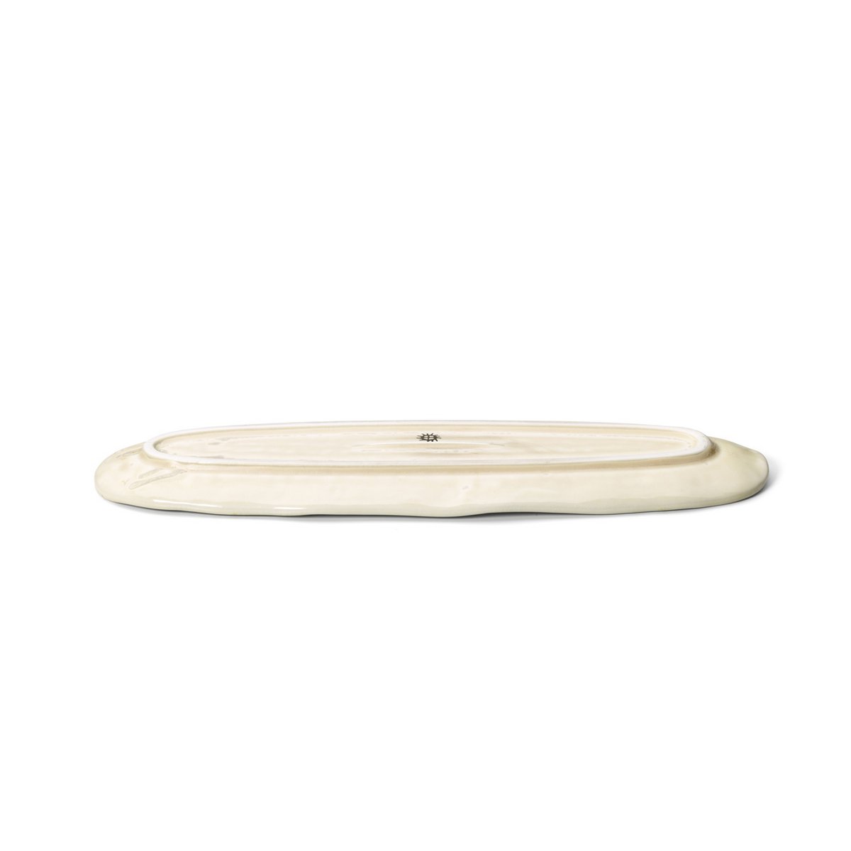 Ceramic oval platter 40.8×11.5 cm - beige