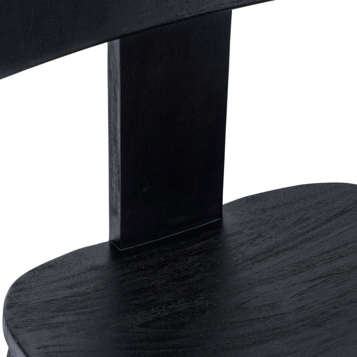Teak dining chair, black - 51 × 83 cm