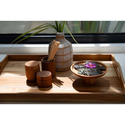 Teak root storage jar 8 × 6 cm - made in Indonesia