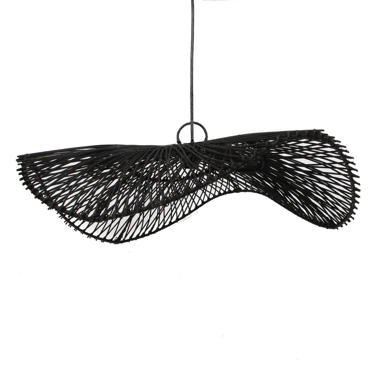 Schwarzer Rattan-Hut-Pendelschirm 75 cm - Chapeau