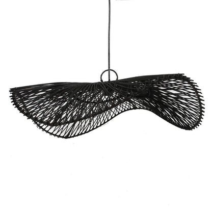 Schwarzer Rattan-Hut-Pendelschirm 75 cm - Chapeau