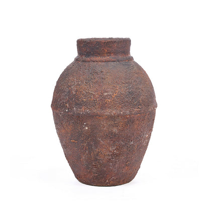 Terracotta amphora vase, medium - burgundy