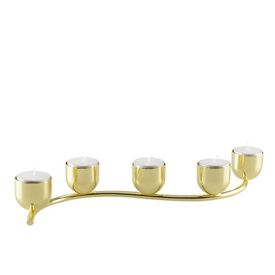 Gold twisted metal candelabra - 33.5cm