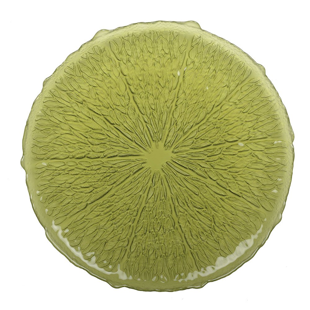 Glass dinner plate, green - Lemon Zest