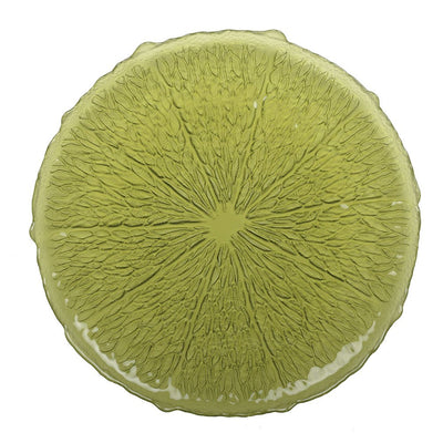 Glass dinner plate, green - Lemon Zest