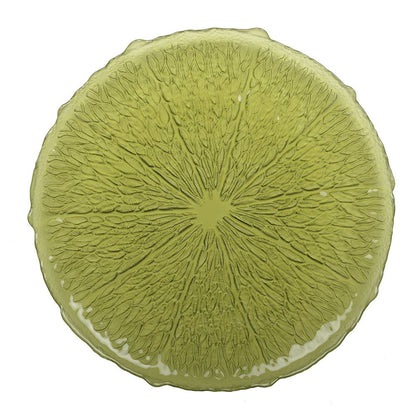 Glass dinner plate, green - Lemon Zest