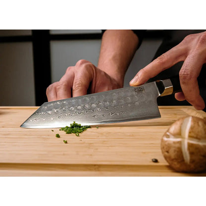 Bunka Damascus 8-piece knife & accessory set - AUS-10 steel