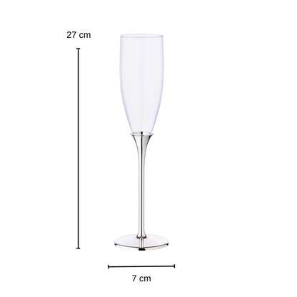 Zink champagneglas sæt med 2, 27 cm - forsølvet