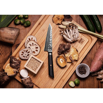 Damascus stainless steel petty knife 135 mm - wood handle