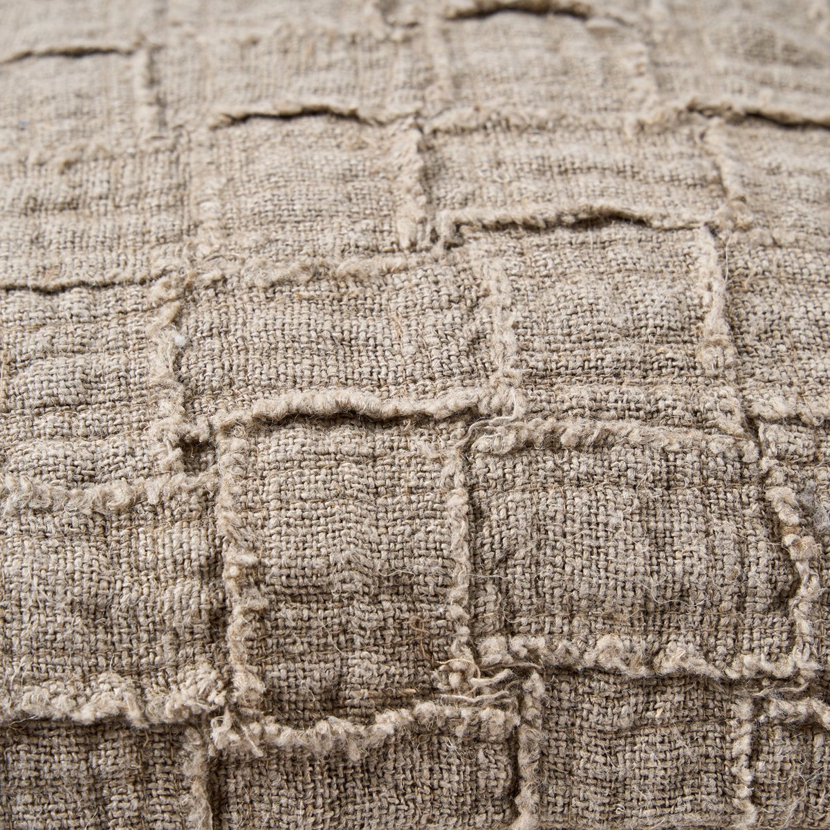 Pudebetræk i hør Damier 50×50 cm - natur