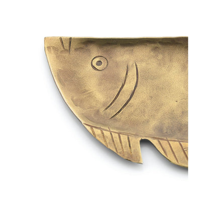 Brass serving tray, medium - fish-shaped