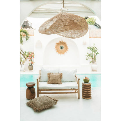 Overdimensioneret sky-pendel i rattan 127 × 62 cm – håndvævet