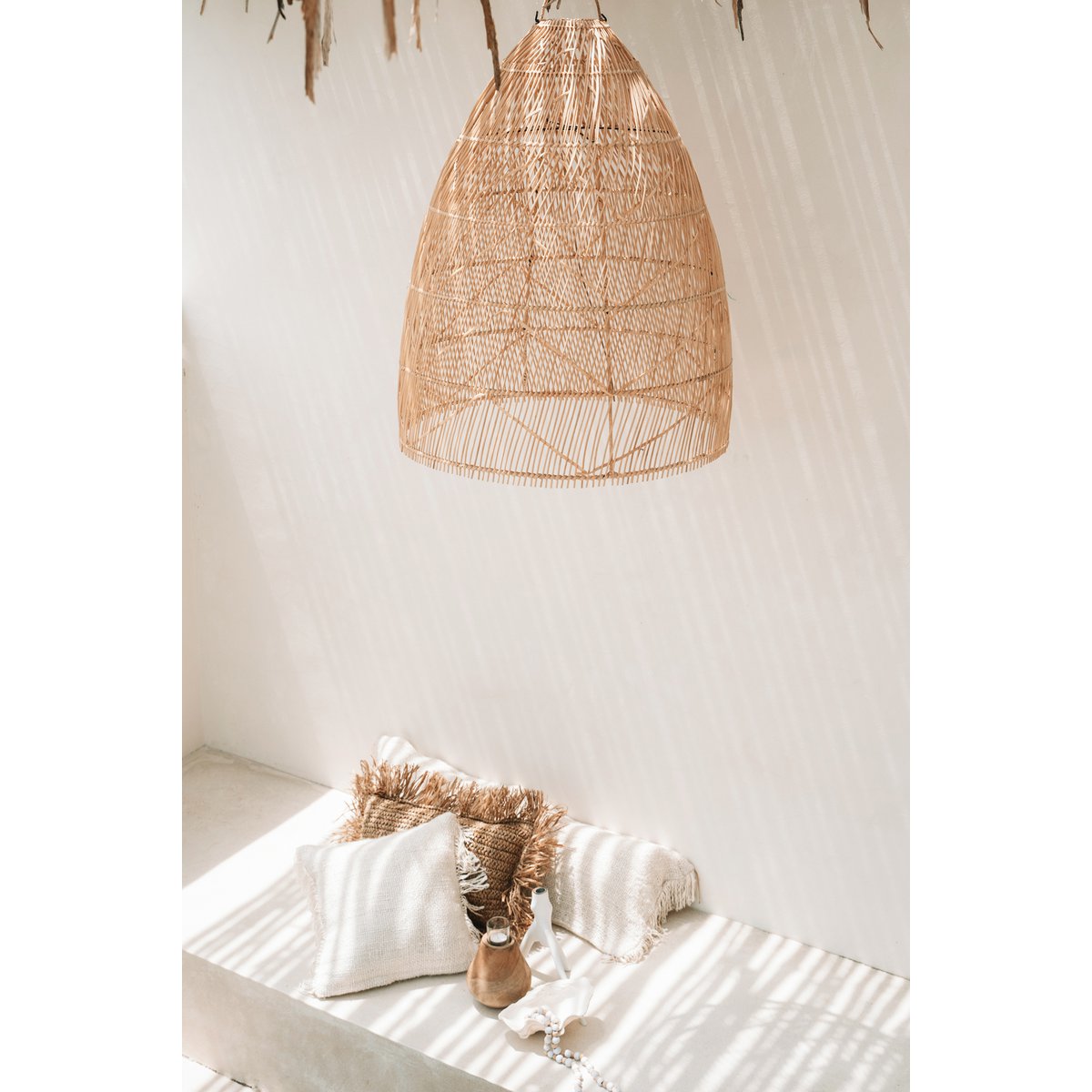 Rattan pendel, tvundet flet - M, 90 cm