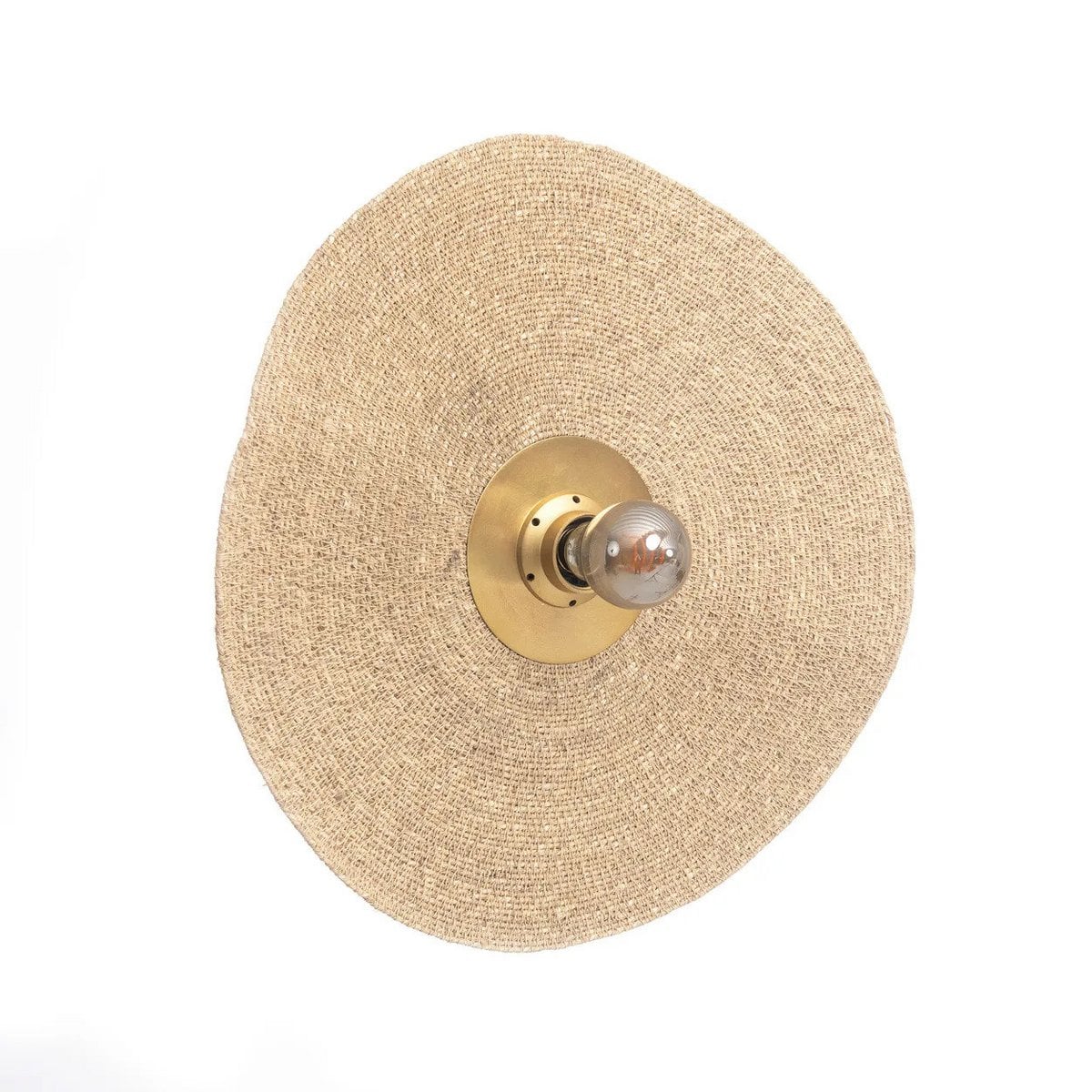Iron wall lamp with natural brass accent - M