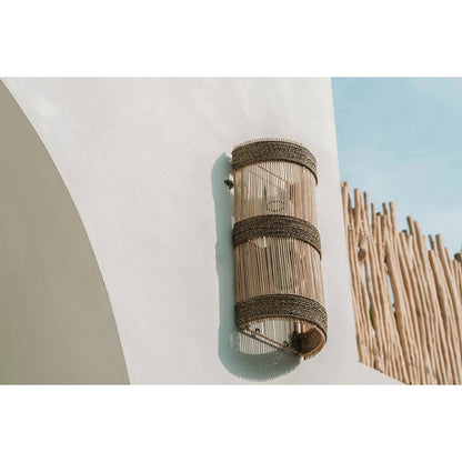 Jalal væglampe, 25×50 cm – rattan med søgræs