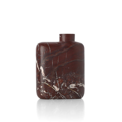 Marble vase, wine red, tall - High