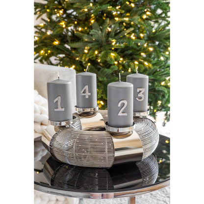Advent wreath Flax, stainless steel, Ø 36 cm