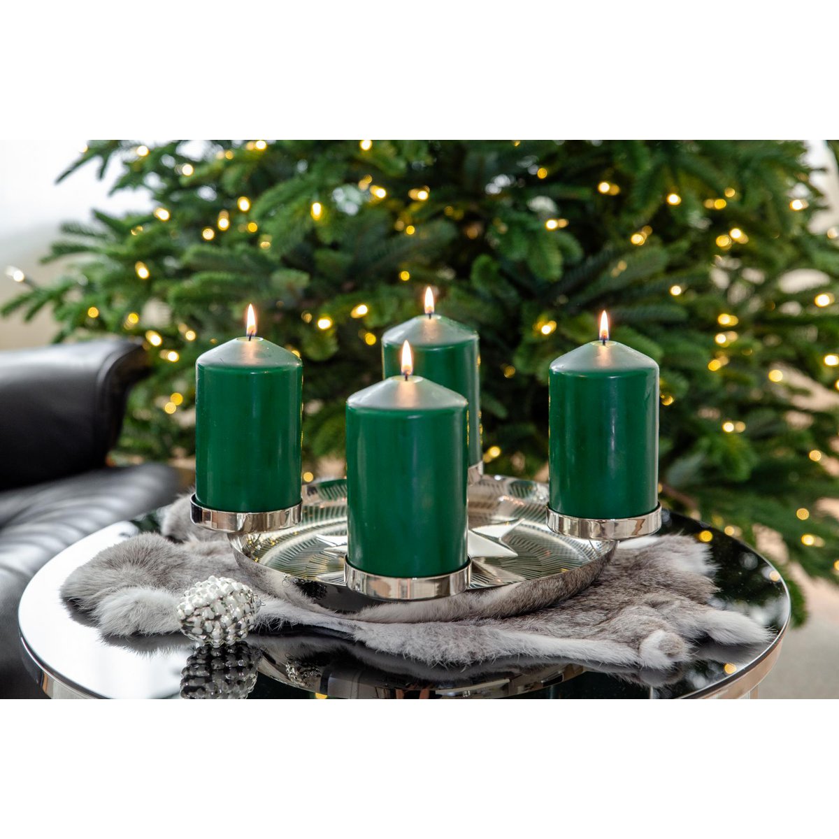 Stainless steel advent wreath Kaya, 36 cm diameter