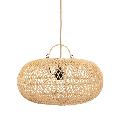 Wholly pendant light, small – hand-woven rattan