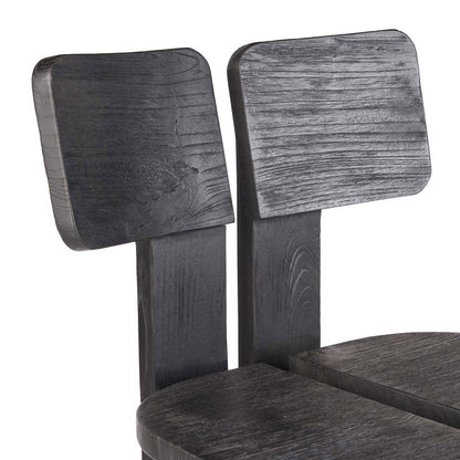 Teak bar stool, black – dual-back