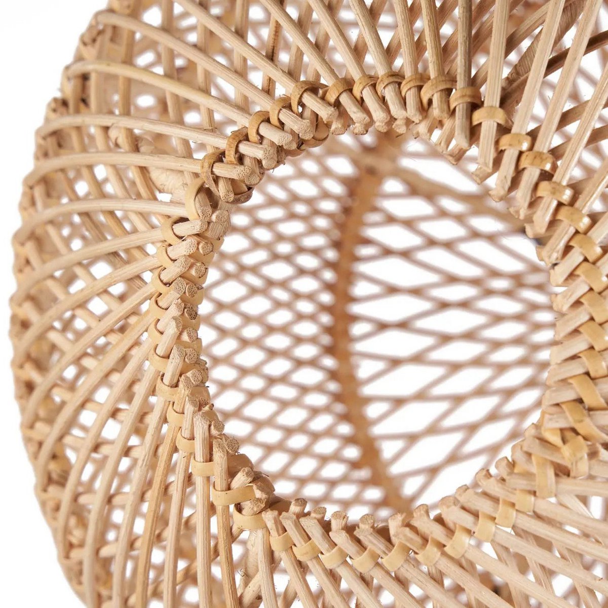 Håndvævet pendel i rattan, kugleformet, Ø 50 cm - natur, medium